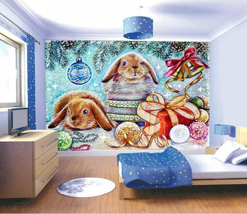 3D Little Grey Rabbit 1073 Wall Murals Wallpaper AJ Wallpaper 2 