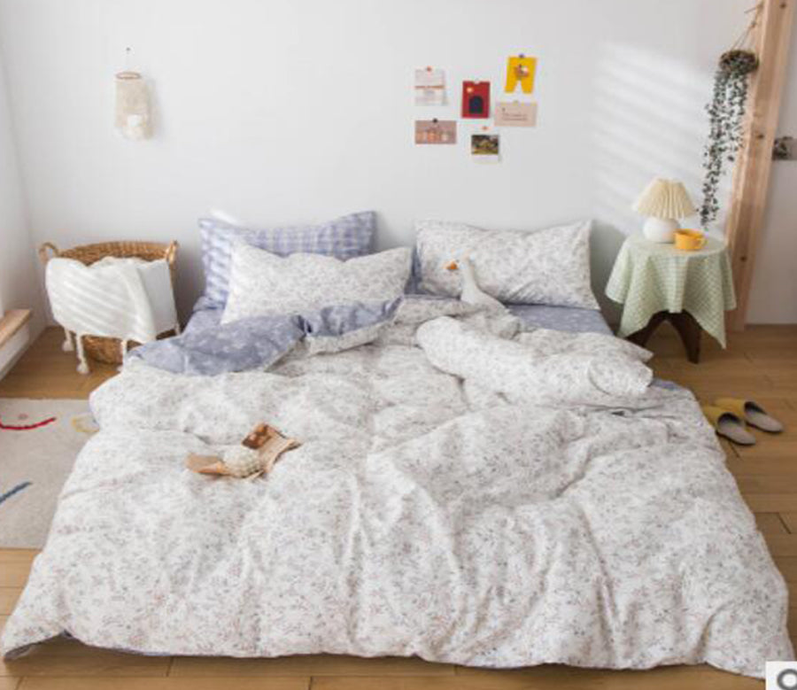 3D White Floral 15102 Bed Pillowcases Quilt