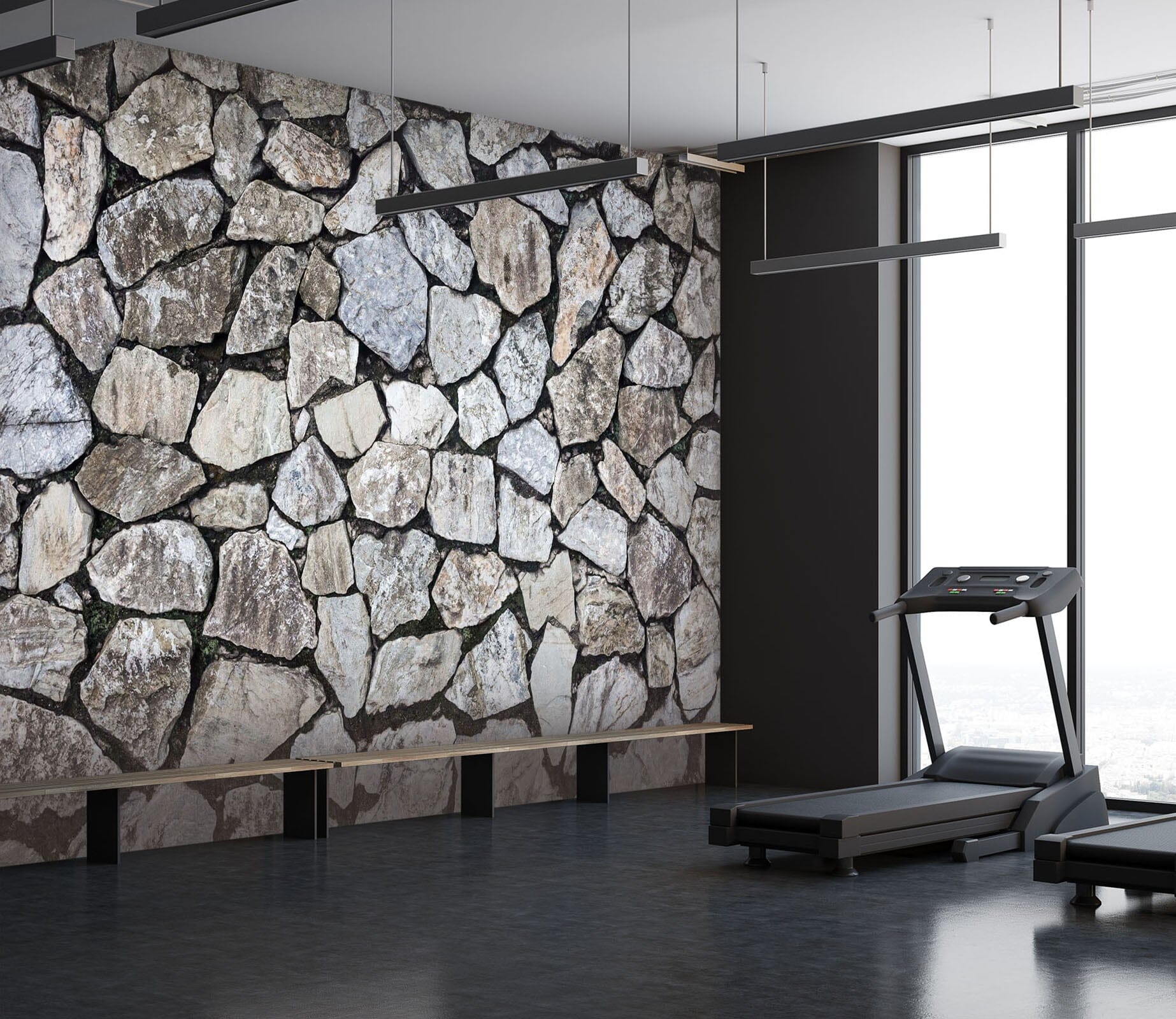 3D Gray Stone Wall 094 Wall Murals Wallpaper AJ Wallpaper 2 