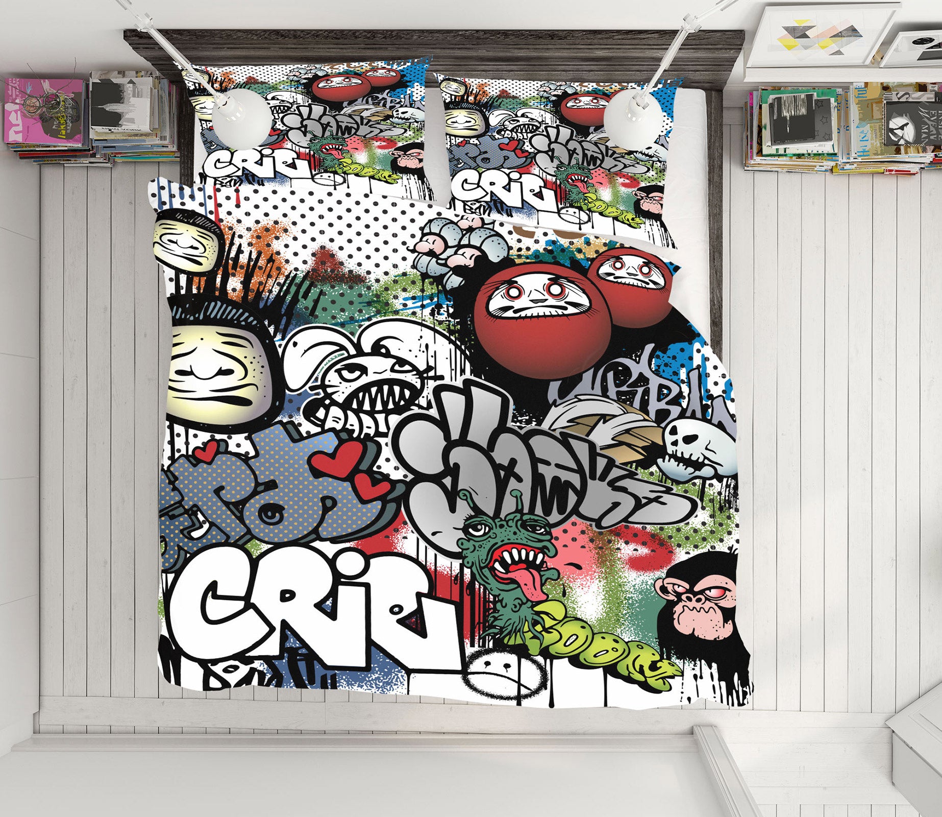 3D Graffiti Pattern 60074 Bed Pillowcases Quilt