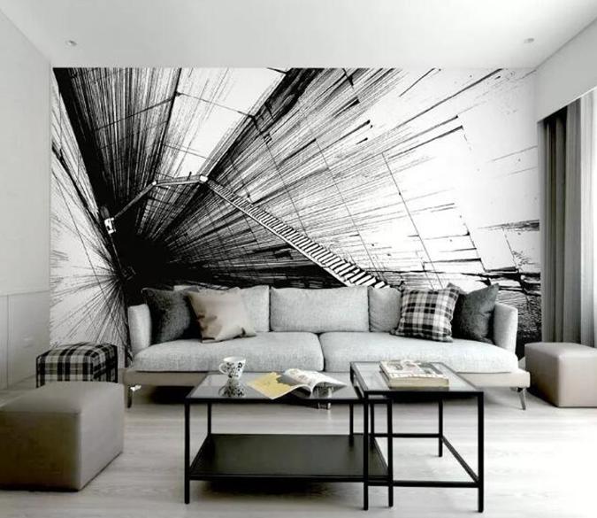 3D Black Lines 1094 Wall Murals Wallpaper AJ Wallpaper 2 
