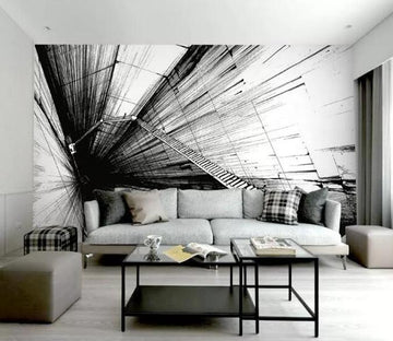 3D Black Lines 1094 Wall Murals Wallpaper AJ Wallpaper 2 