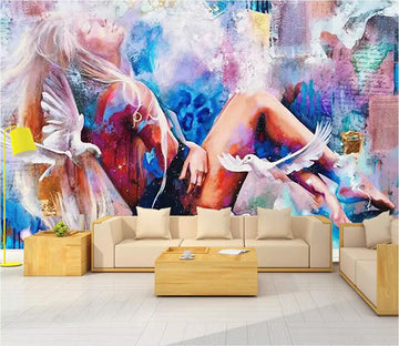 3D Color Lady 1468 Wall Murals Wallpaper AJ Wallpaper 2 