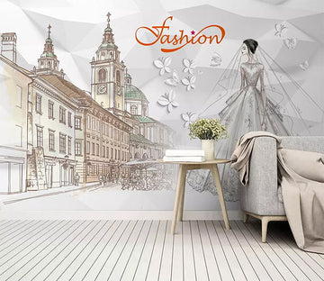 3D Urban Wedding Dress 1391 Wall Murals Wallpaper AJ Wallpaper 2 