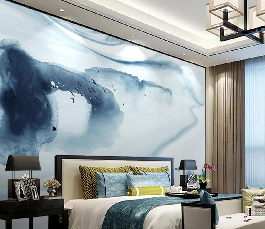 3D Blue Ink WC1141 Wall Murals