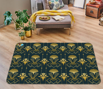 3D Golden Fan Pattern 83007 Andrea haase Rug Non Slip Rug Mat