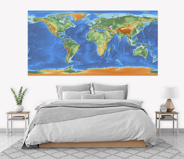 3D Color Island 130 World Map Wall Sticker
