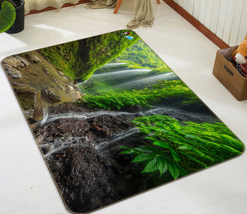 3D Mountain Running Water 66123 Non Slip Rug Mat