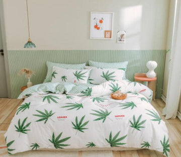 3D Cannabis Leaf 40060 Bed Pillowcases Quilt