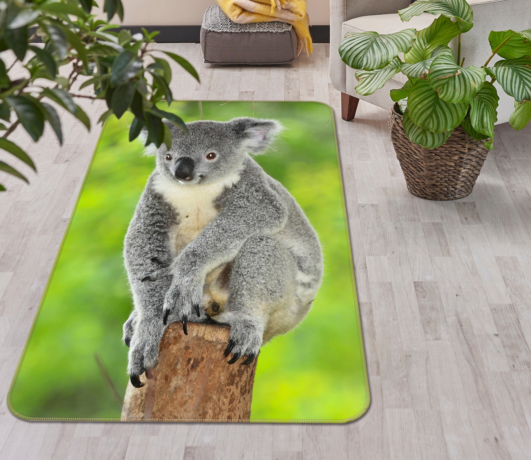 3D Koala Stump 179 Animal Non Slip Rug Mat