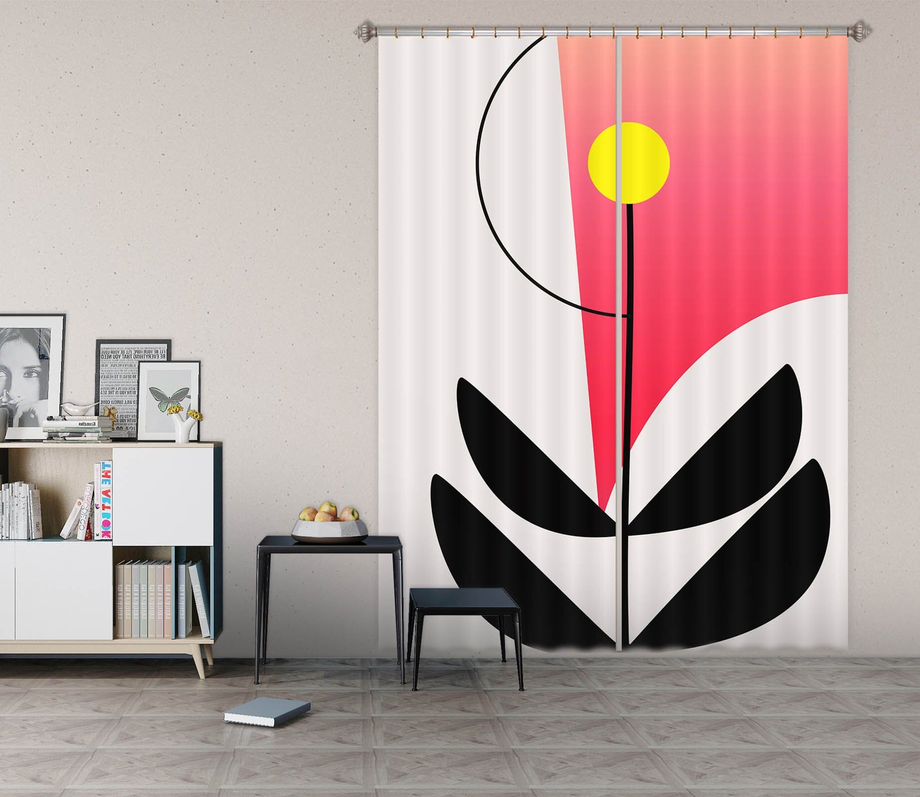 3D Rainbow Rain 1102 Boris Draschoff Curtain Curtains Drapes Curtains AJ Creativity Home 