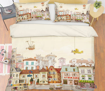 3D Houses 13098 Bed Pillowcases Quilt