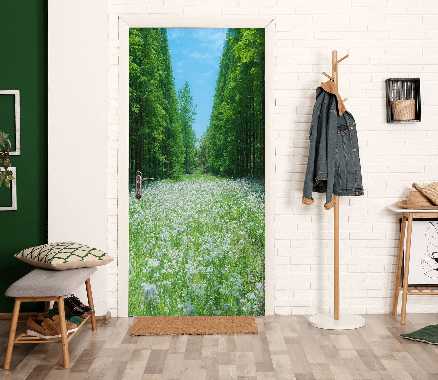 3D Tree Grass 25049 Door Mural