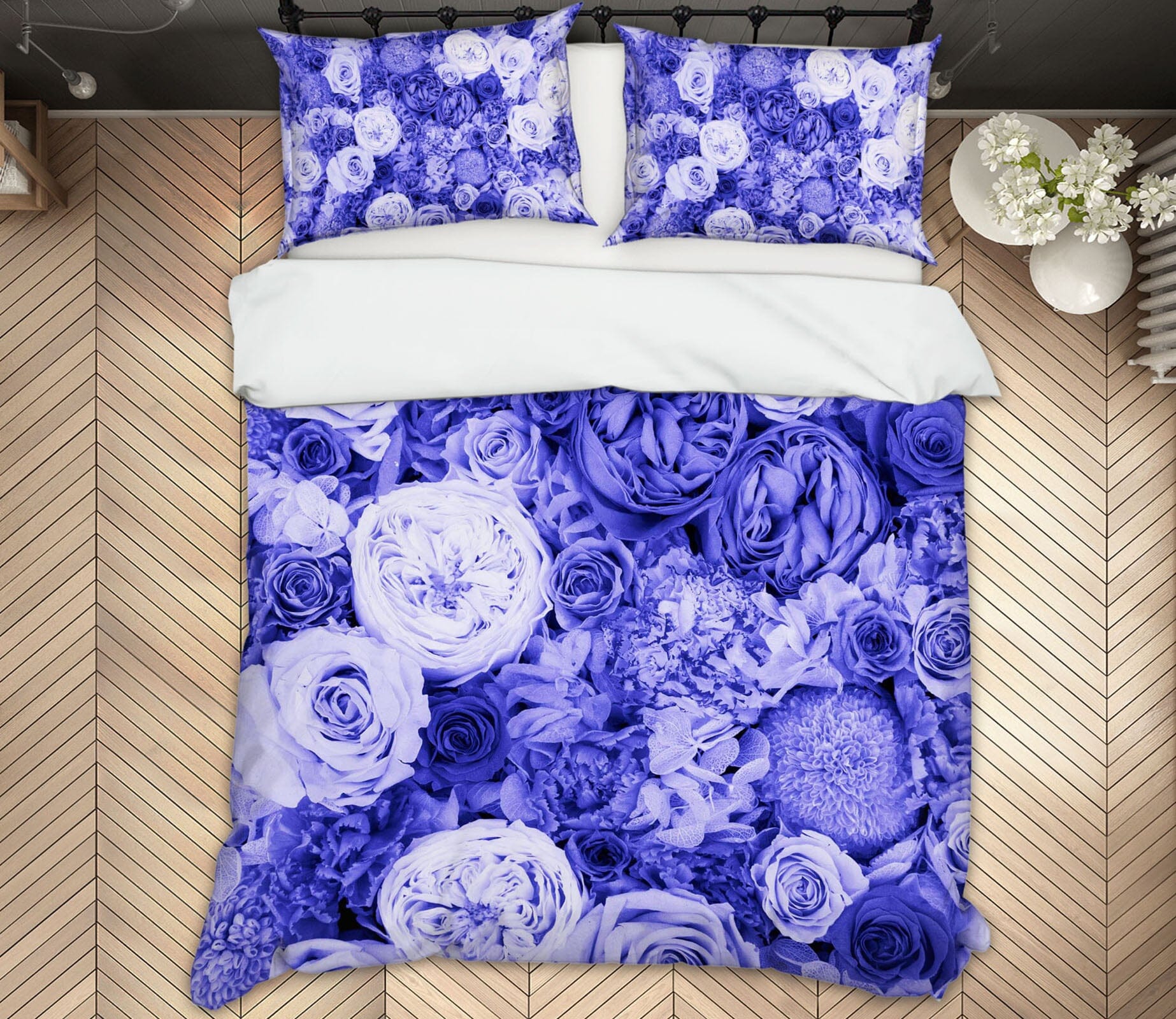 3D Purple Rose 2001 Noirblanc777 Bedding Bed Pillowcases Quilt Quiet Covers AJ Creativity Home 