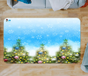 3D Tree Snow 55095 Christmas Non Slip Rug Mat Xmas
