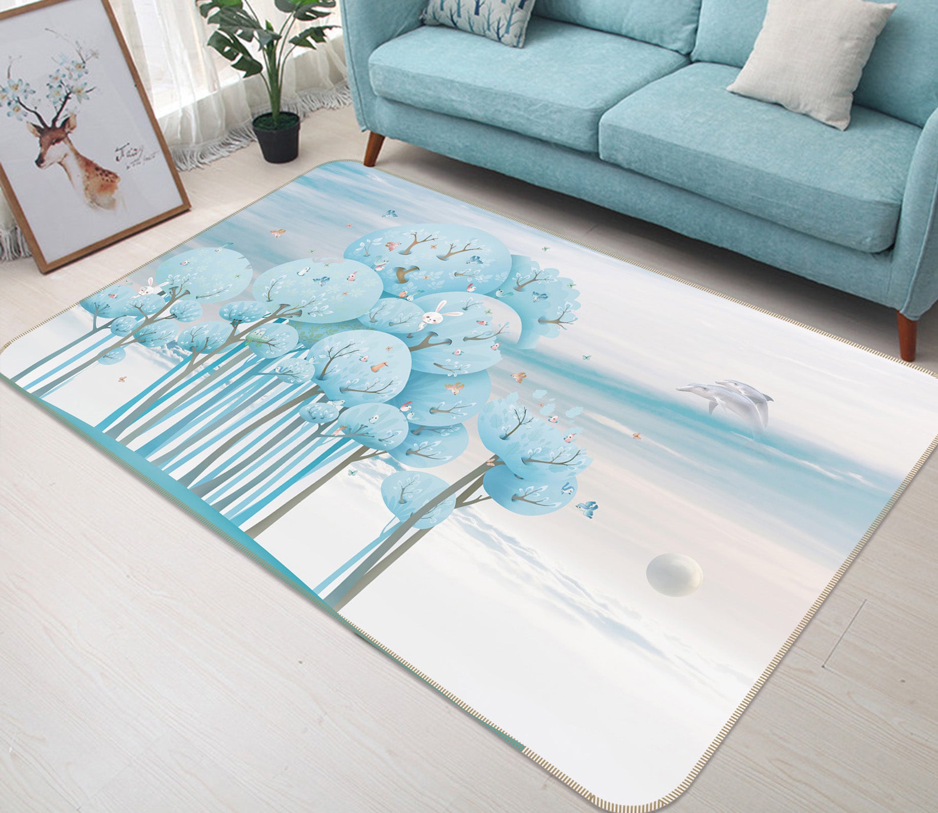 3D Trees 34021 Non Slip Rug Mat
