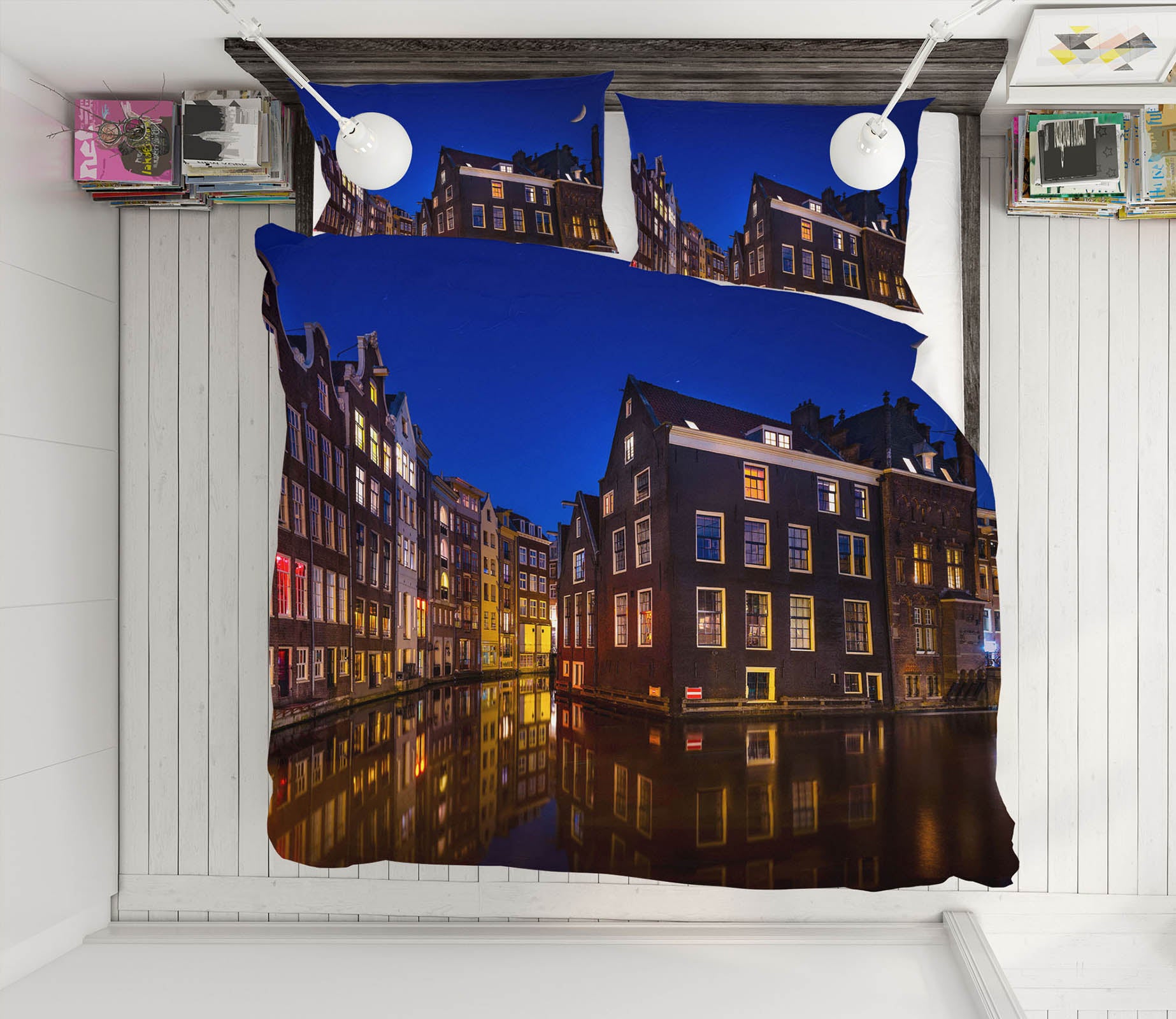 3D Amsterdam Night 001 Marco Carmassi Bedding Bed Pillowcases Quilt