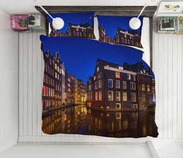 3D Amsterdam Night 001 Marco Carmassi Bedding Bed Pillowcases Quilt