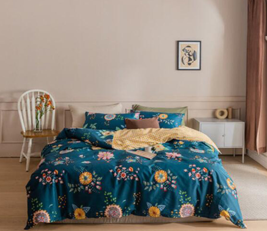 3D Dark Green Background Flowers 30056 Bed Pillowcases Quilt