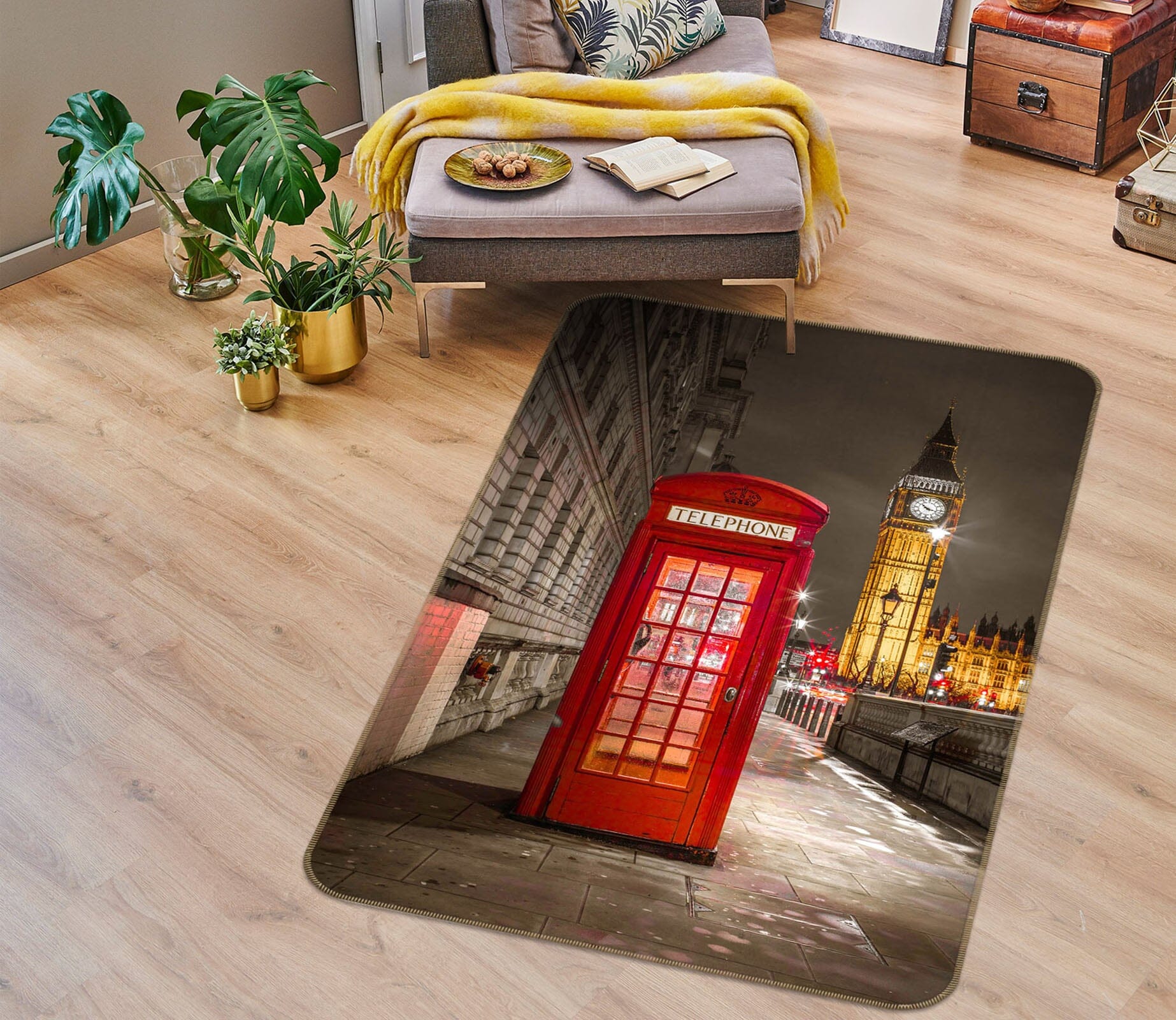 3D Red Pavilion 3042 Assaf Frank Rug Non Slip Rug Mat Mat AJ Creativity Home 