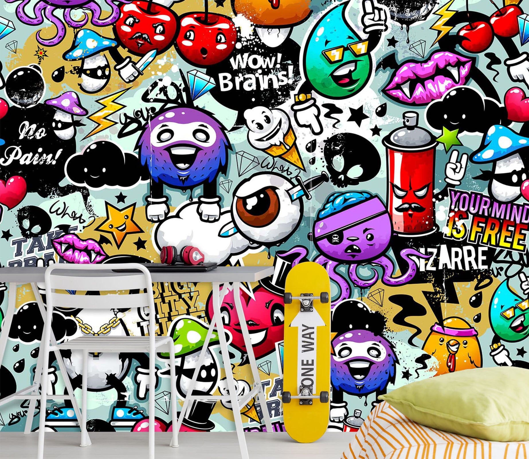 3D Graffiti Monsters 117 Wall Murals Wallpaper AJ Wallpaper 2 