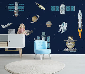 3D Astronaut Aircraft WC076 Wall Murals Wallpaper AJ Wallpaper 2 