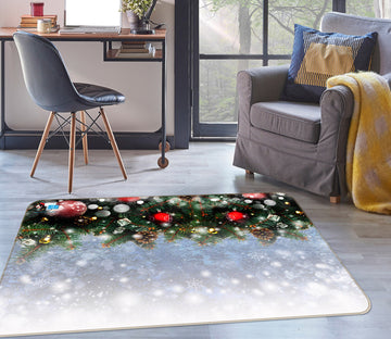 3D Snowflake Branches 55102 Christmas Non Slip Rug Mat Xmas