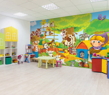 3D Cartoon Duck Dog 248 Wall Murals