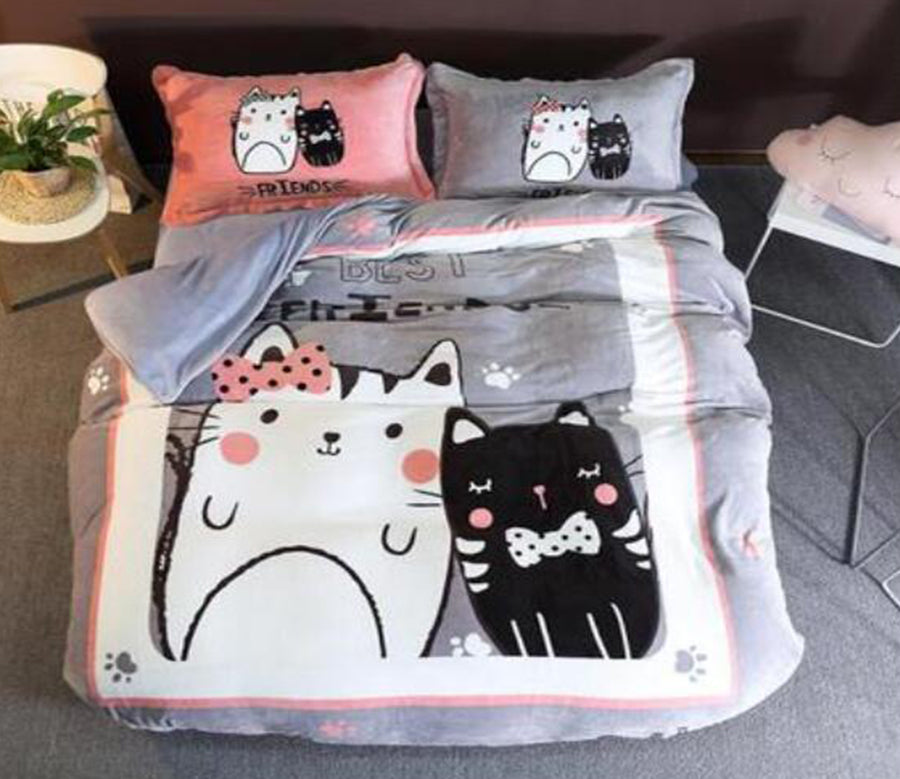 3D Black And White Cat 18008 Bed Pillowcases Quilt