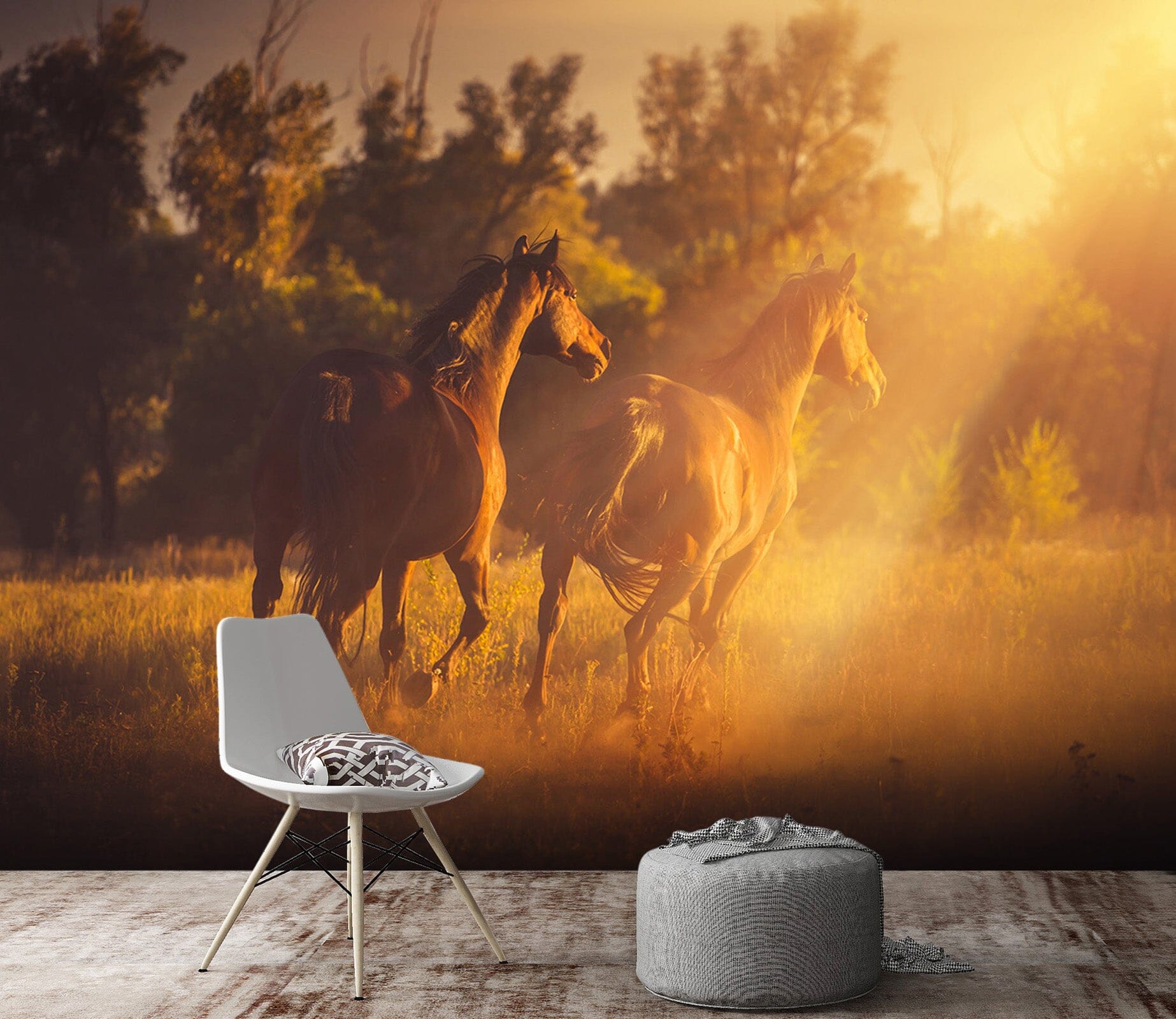 3D Dusk Horse Herd 108 Wall Murals Wallpaper AJ Wallpaper 2 