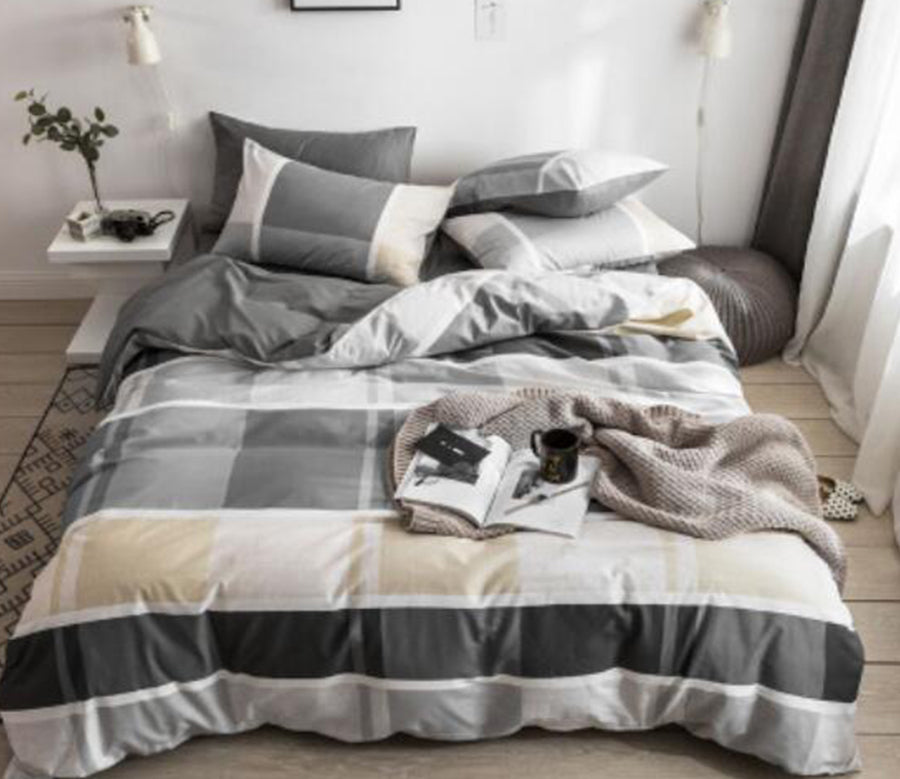 3D Gray Brown Square 15077 Bed Pillowcases Quilt