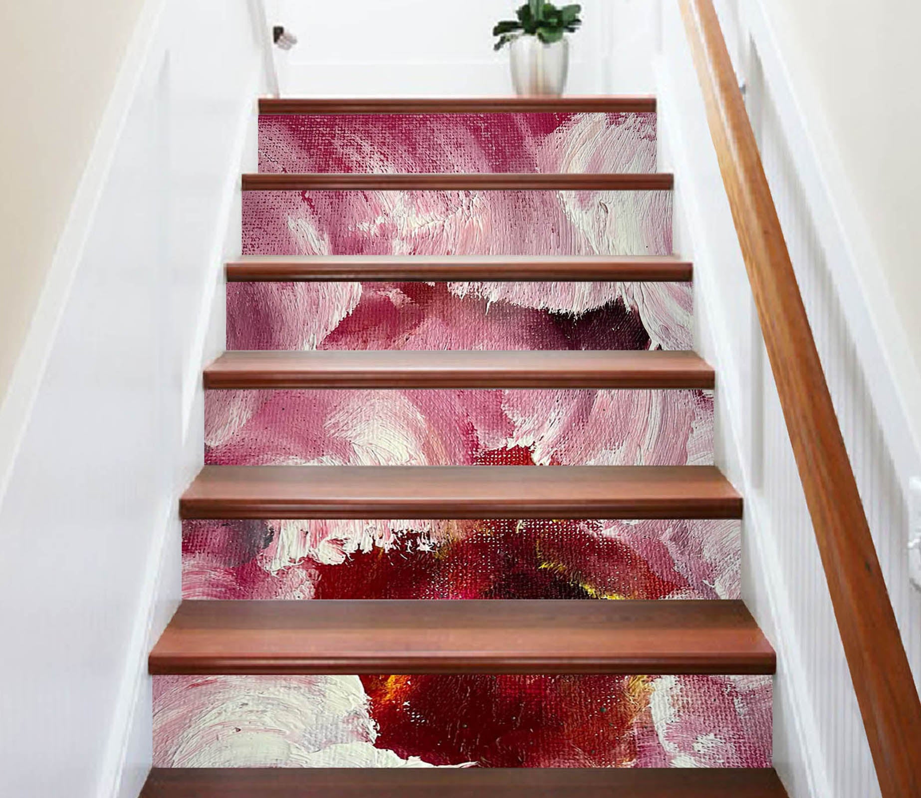 3D Painted Pink Flower 2175 Skromova Marina Stair Risers