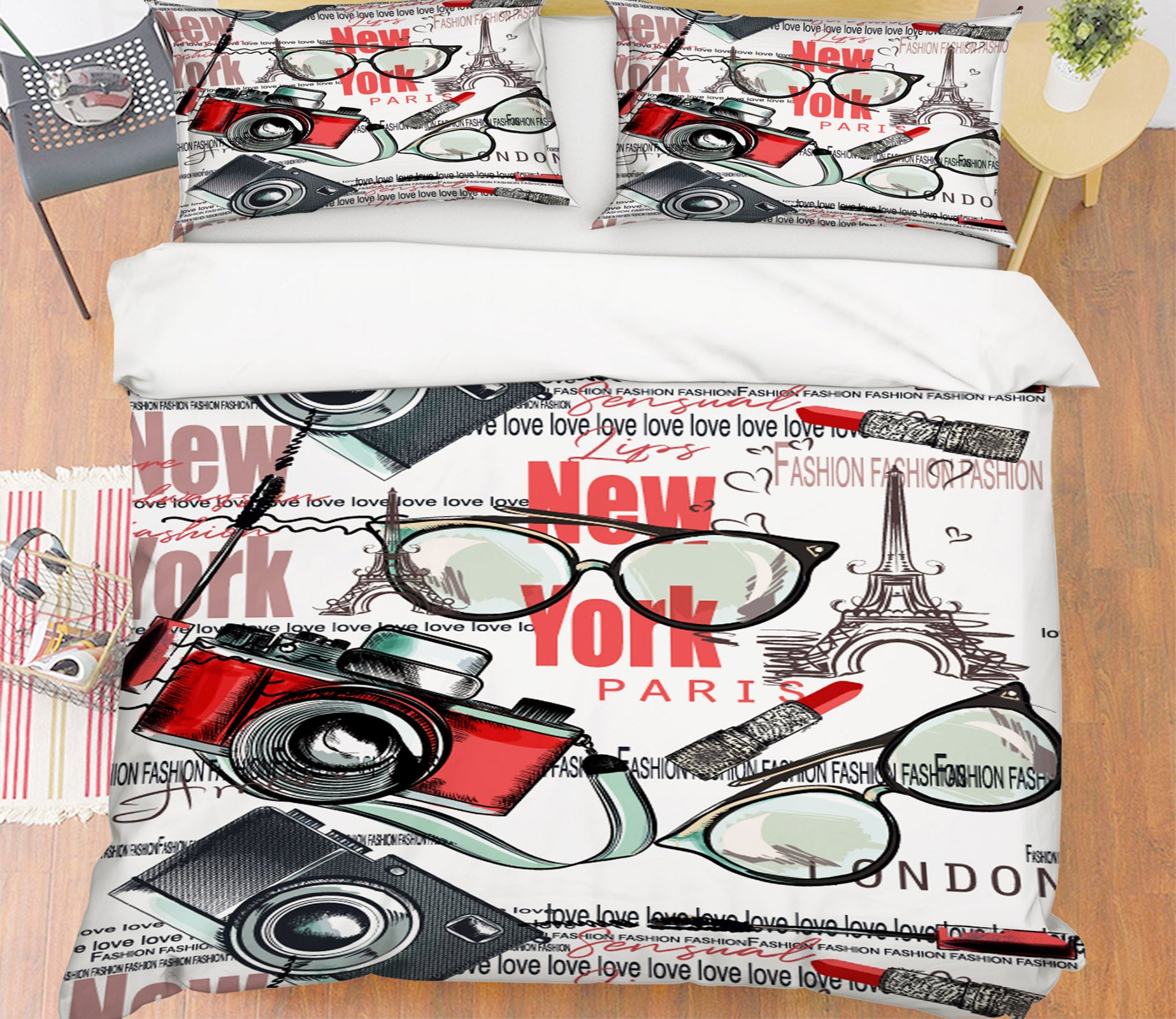3D Camera Sunglasses 15019 Bed Pillowcases Quilt