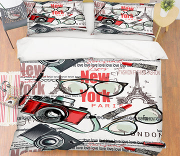 3D Camera Sunglasses 15019 Bed Pillowcases Quilt