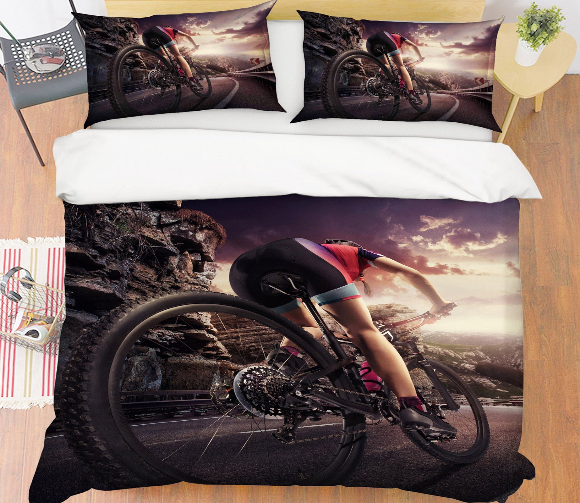 3D Cycling 14145 Bed Pillowcases Quilt