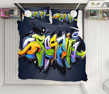 3D Alphabet Graffiti 60077 Bed Pillowcases Quilt