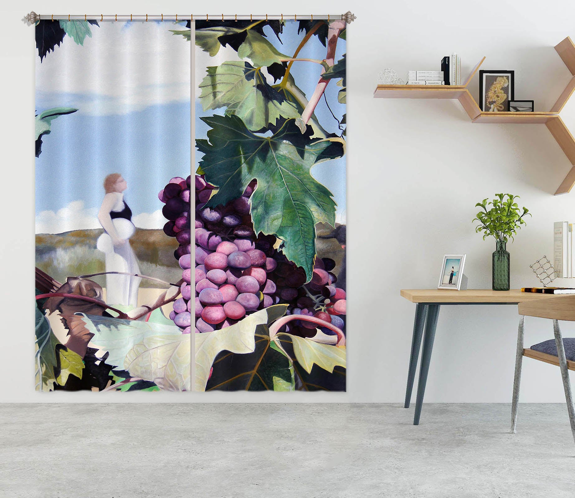 3D Purple Grapes 11033 Matthew Holden Bates Curtain Curtains Drapes