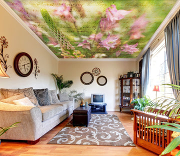 3D Pink Flower Letters 2576 Assaf Frank Ceiling Wallpaper Murals