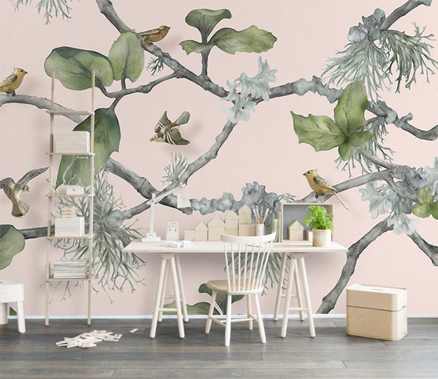 3D Twig Magpie WG008 Wall Murals Wallpaper AJ Wallpaper 2 