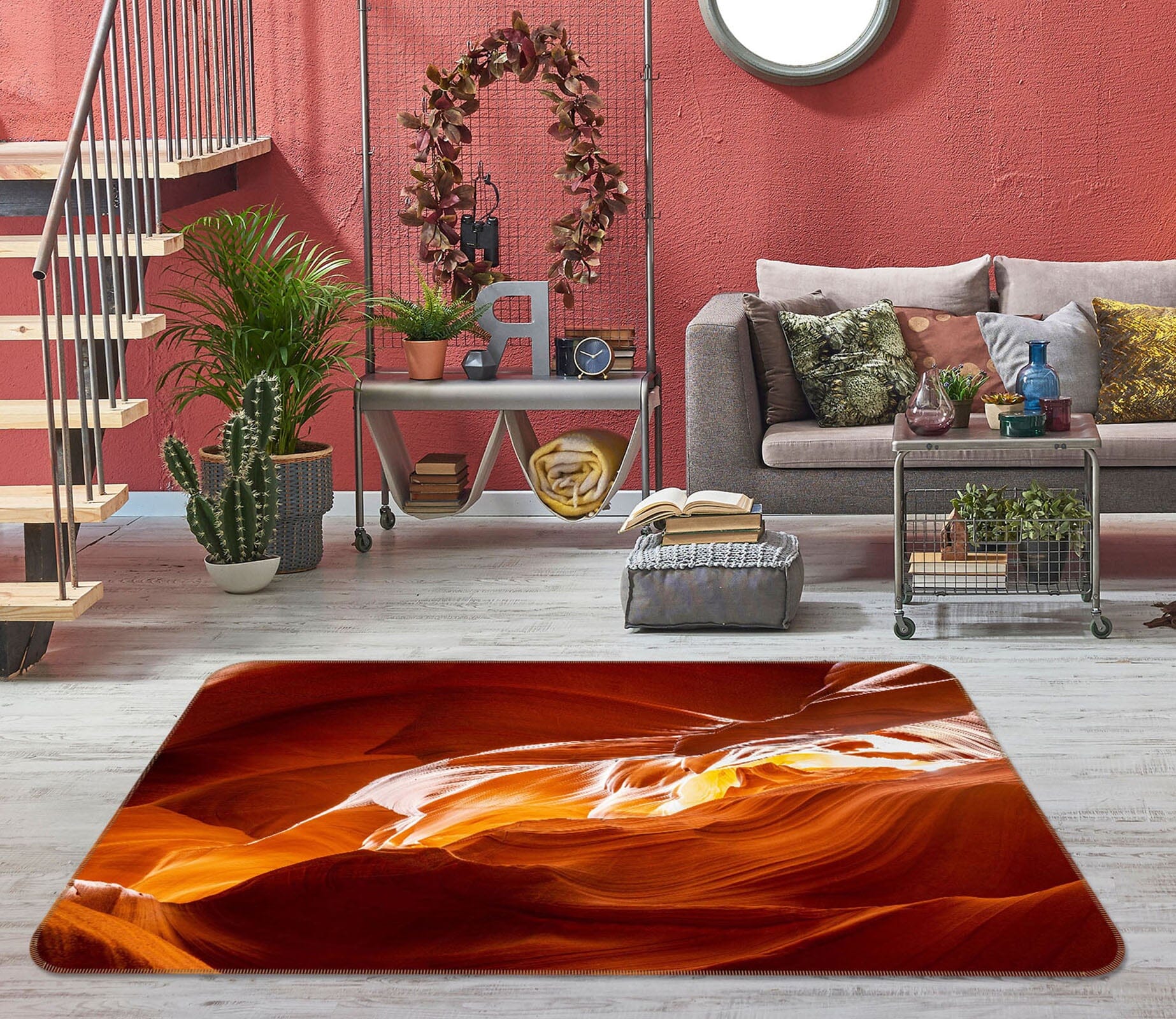 3D Red Magma 1164 Marco Carmassi Rug Non Slip Rug Mat Mat AJ Creativity Home 