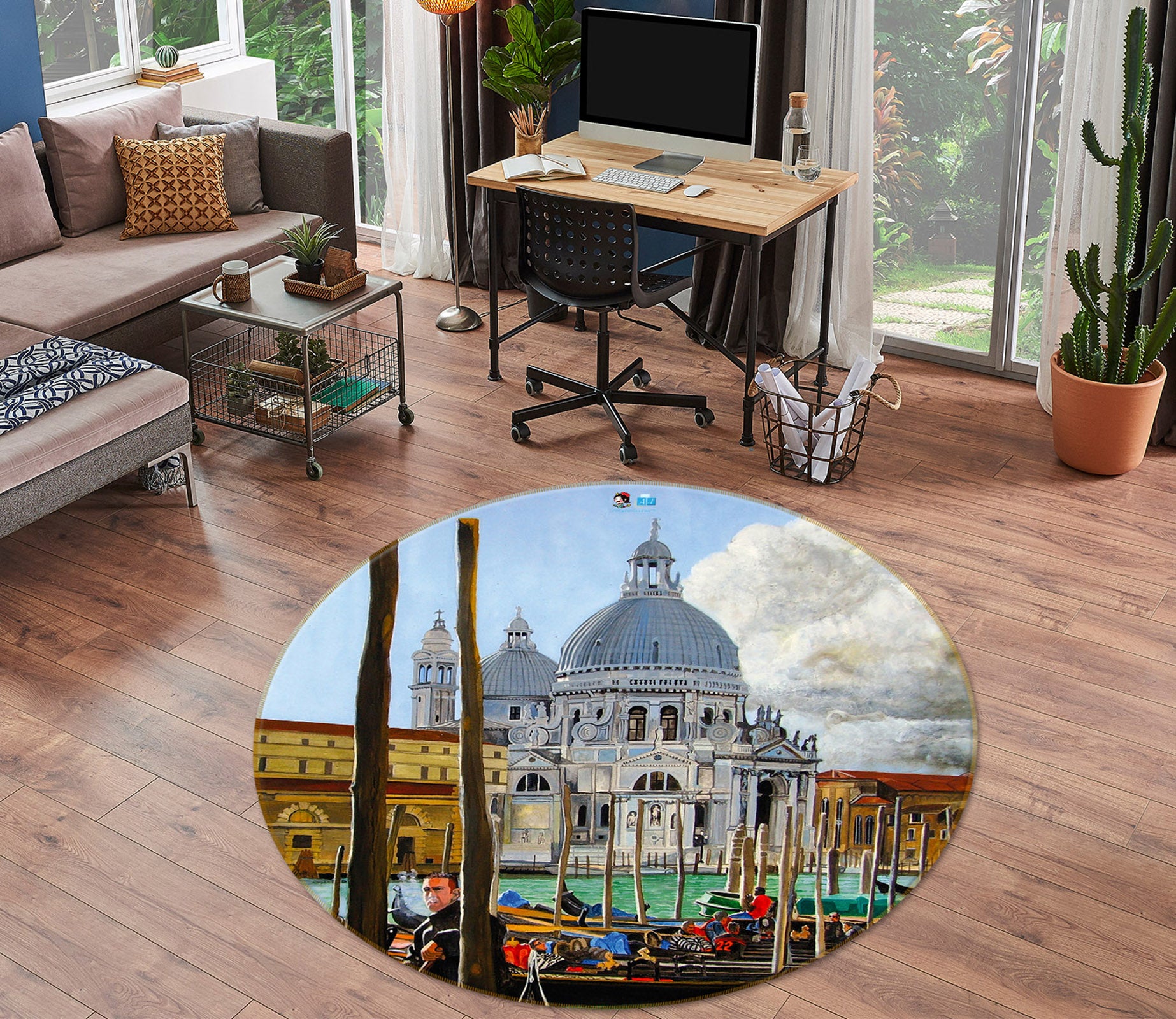 3D Building Vessel 110101 Matthew Holden Bates Rug Round Non Slip Rug Mat