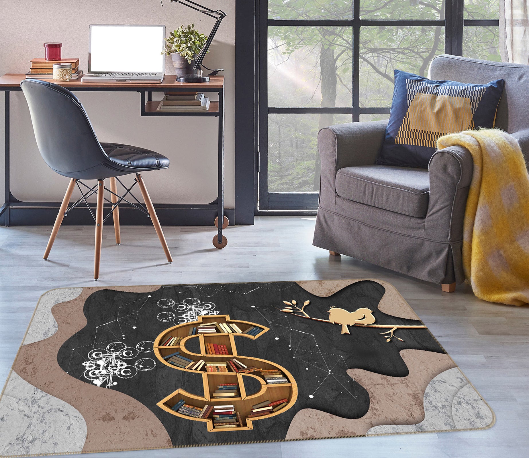 3D Money Book 77042 Non Slip Rug Mat