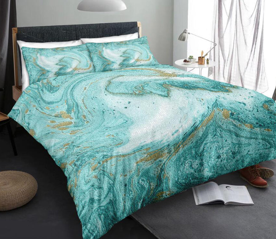 3D Light Green Marble Pattern 6110 Bed Pillowcases Quilt