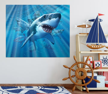 3D Deep Sea Shark 001 Jerry LoFaro Wall Sticker Wallpaper AJ Wallpaper 2 