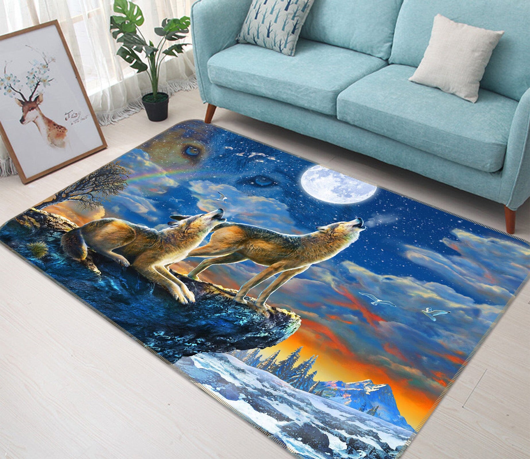 3D Wolverine At Night 1079 Adrian Chesterman Rug Non Slip Rug Mat Mat AJ Creativity Home 