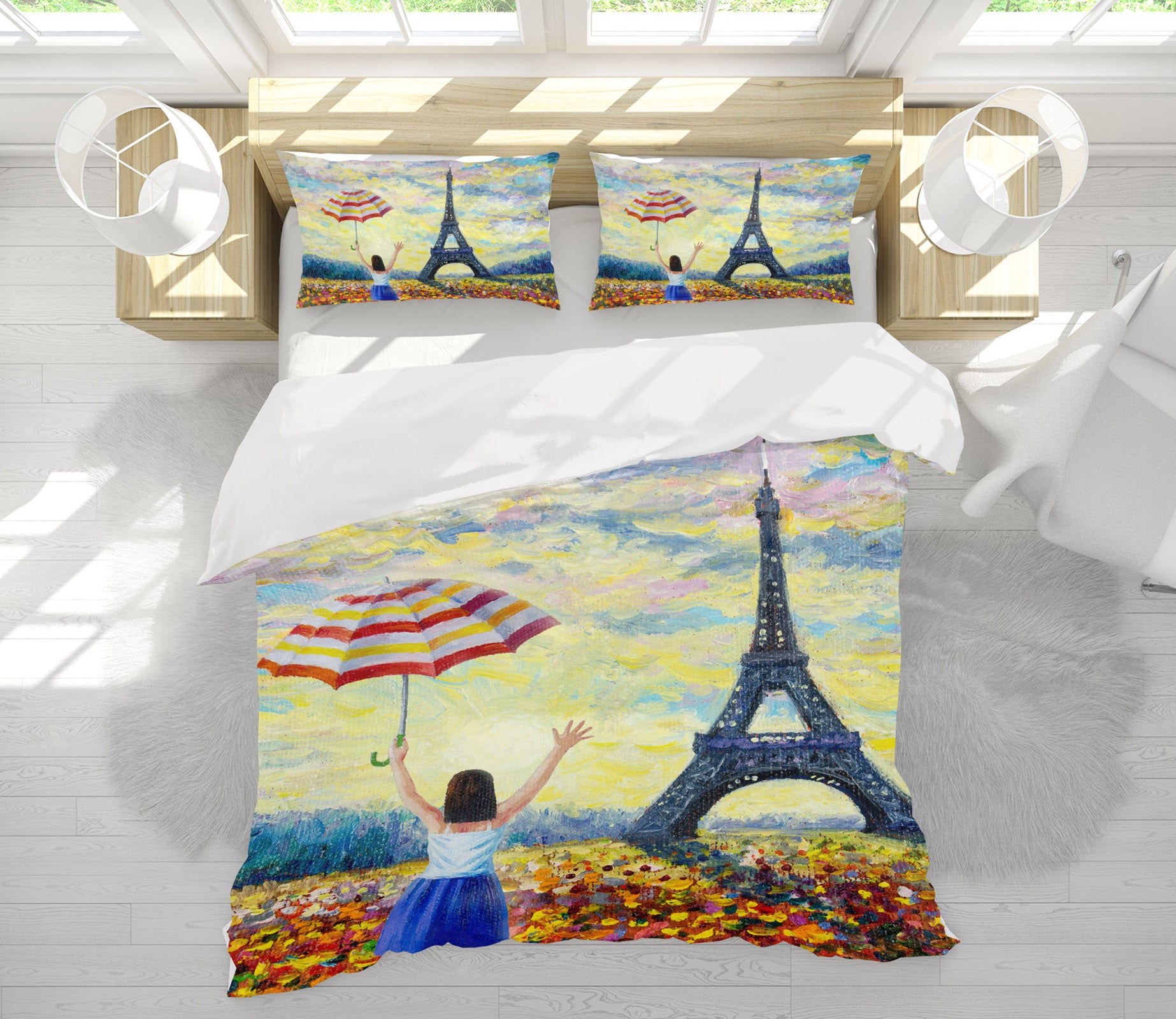 3D Eiffel Tower 60113 Bed Pillowcases Quilt