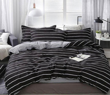 3D Horizontal Stripes 7145 Bed Pillowcases Quilt