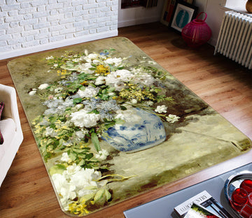 3D White Vase 76210 Non Slip Rug Mat