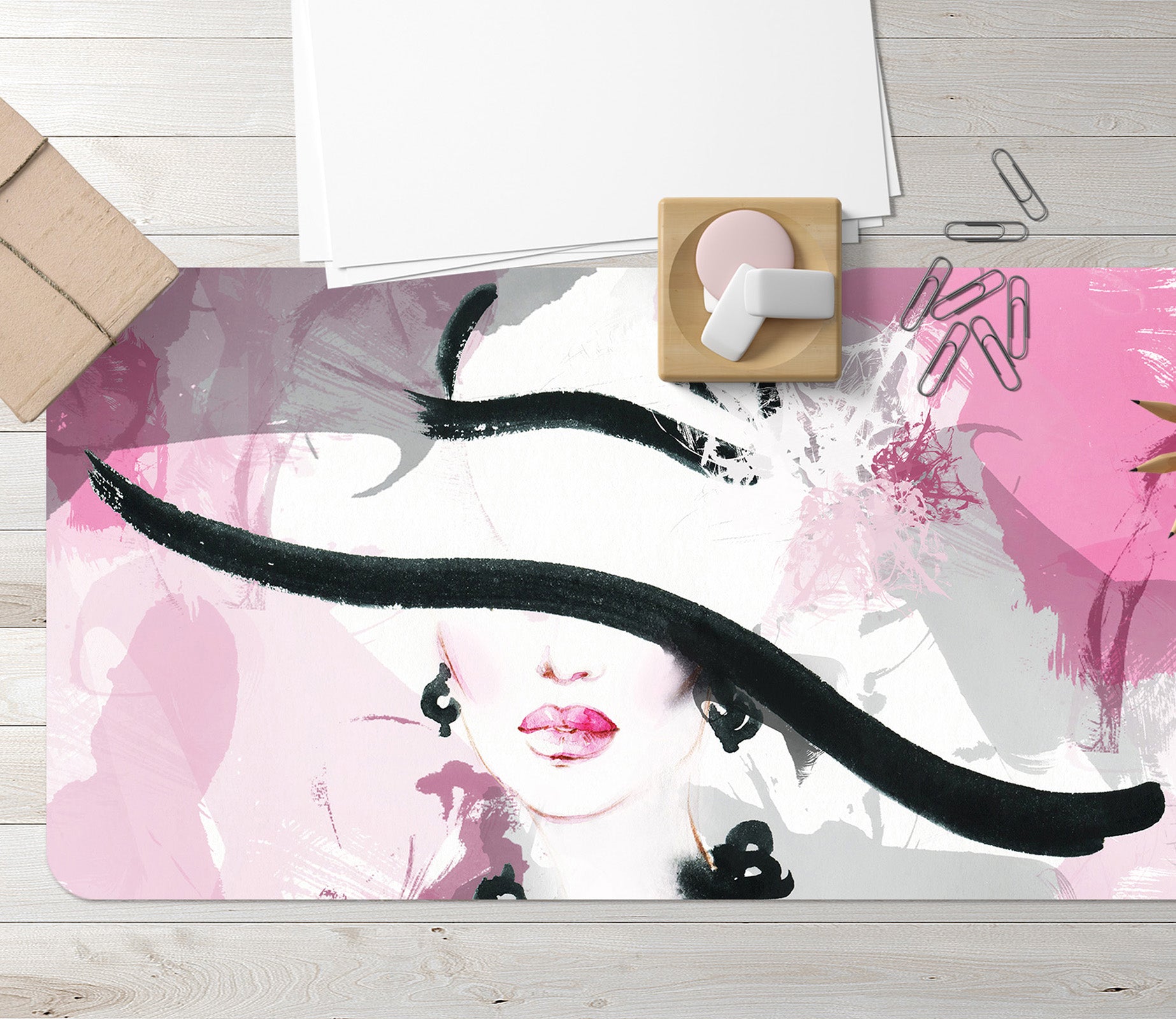 3D Hat Female 17115 Desk Mat
