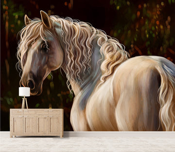 3D White Horse 286 Wall Murals